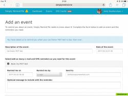 Each event can have multiple reminders scheduled to be sent.