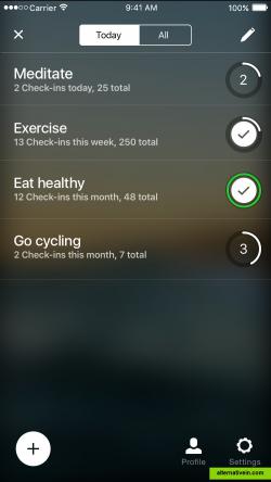 Today for the iPhone:  Habits overview