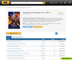 Movie page for Guardians of the Galaxy 2
