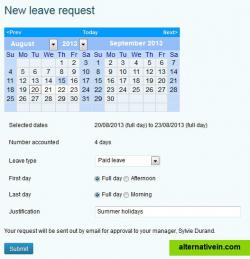 Leave request form