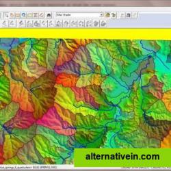 Global Mapper performing watershed delineation