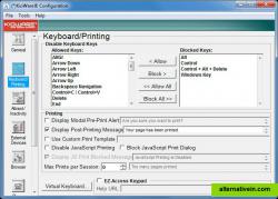 KioWare Kiosk for Windows, Configuration Tool, Allowed-Blocked Keys