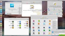 Helel apps (respectively from right-to-left): Helal Welcome Screen, Helal WYSIWYG Editor, Helal Recorder, Helal Link Shortner, Helal Control Center, Helal Software Manager