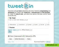 Compress and shrink Tweets with Tweet It In 