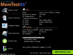 MemTest86 Main Menu