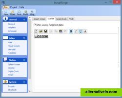 Use the integrated editor to write your license texts