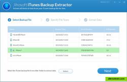iPhone Backup Extractor Interface