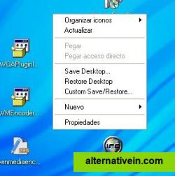 Desktop's context menu