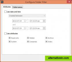 Configure Folder Filter: Attributes