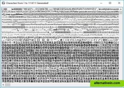 Characters from 1 upto 1114111 generated, output window with horizontal results 