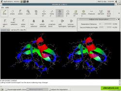 Protein ribbon models and a stereo display feature demonstrated.