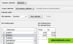 Working calendars in RationalPlan Project Management Software