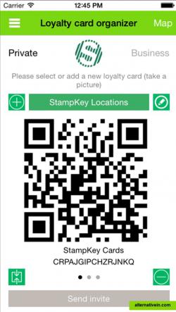 StampKey's loyalty card organizer with in-built QR code. You can add, edit, import/export or delete any card you like.