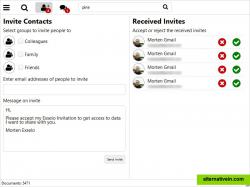 Invite users to Exselo Desktop and handle invites from other users.