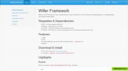 Willer is a PHP framework, highlighting the features of ORM, MVC and Bundle.