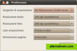 Preferences window (italian language)