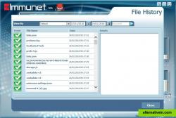 File History, shows the files the program scanned and the updates too