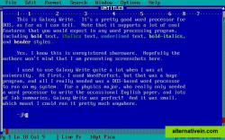 running "GalaxyWrite" wordprocessor