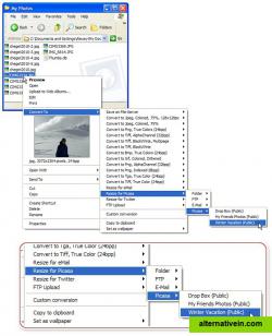 Photo sharing to Dropbox and Picasa from context menu with Image Converter Plus