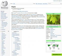 Example search of Wikipedia