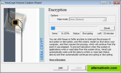 VeraCrypt on the fly encrypting the system partition.