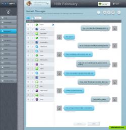 FlexiSPY spying on instant messaging: screenshot from the private dashboard