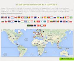 Le VPN servers are located in 50 countries all over the world.