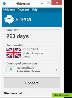 Hideman VPN for Microsoft Windows