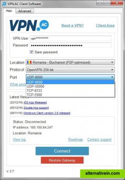 VPN.ac Client Software (Windows) - Ports available