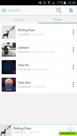 Android client, playlist view