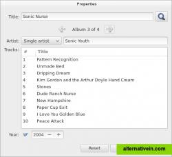 The CD properties dialog allows to search metadata by title 