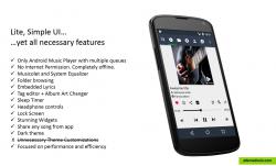 Main screen and Features list of Musicolet, Best android music player app. [Completely (100%) free, no ads.]