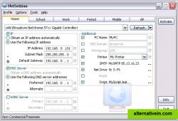 Main Window  All network settings under control at a glance