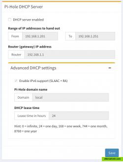 Pi-hole ships with a built-in DHCP server. This allows you to let your network devices use Pi-hole as their DNS server if your router does not let you adjust the DHCP options.