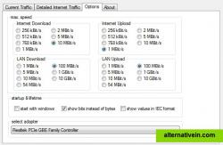 Options, select your desired network card, maximum bandwidth and there you go ;)