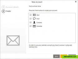Services selection for new account.