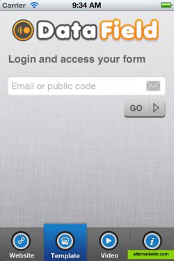 Login screen : with email or simply with your organization tag