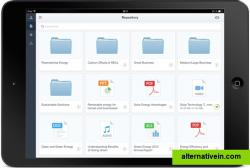 Browse your content library on an iPad with iSpring Present.