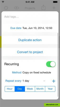 Making recurring actions with powerful roles is easy in Daymate.